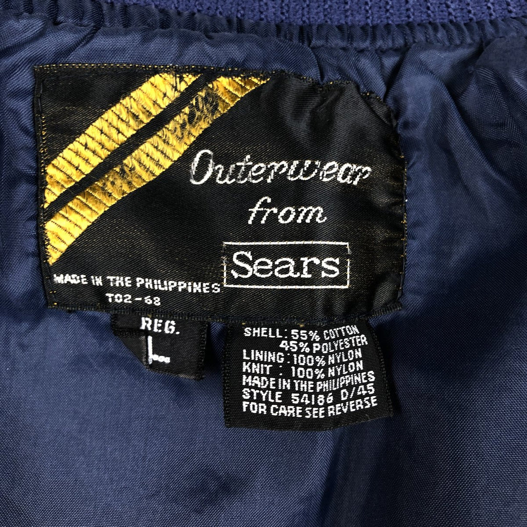 1970'S Sears Outerwear Derby Jacket Cup Shoulder Jacket Men's Size L (approx.) Vintage cotton Navy blue Vintage Second Hand