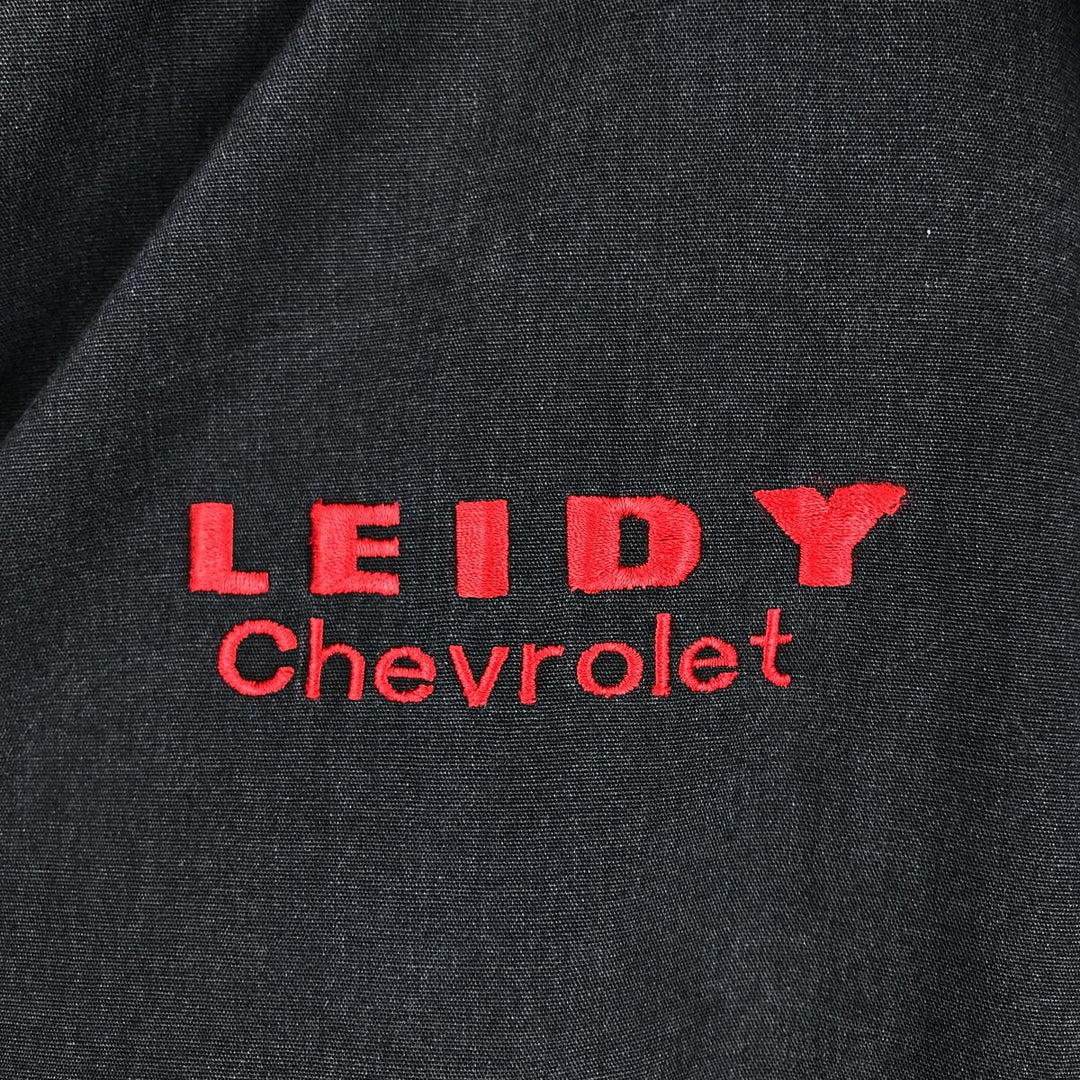 ~90'S The Ltd THE Heartbeat OF AMERICA CHEVROLET advertising blouson, made in USA, men's size XL equivalent. polyester Charcoal Vintage Second Hand
