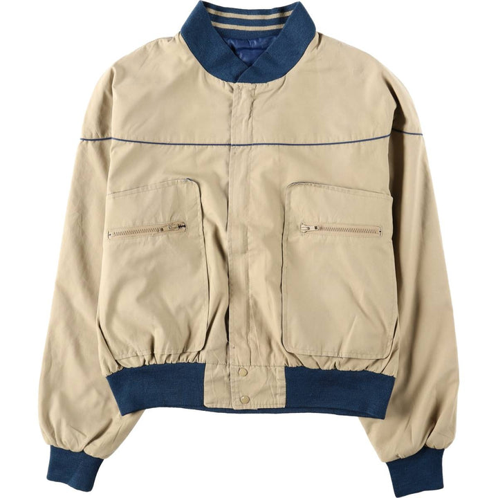 Stratojac Reversible Derby Jacket Cup Shoulder Jacket Men's XL (approx.) Nylon Beige type Vintage Second Hand