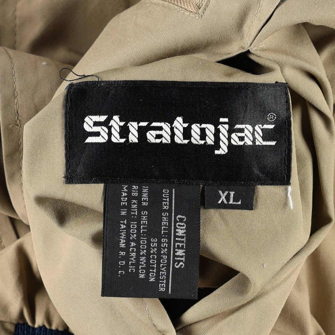 Stratojac Reversible Derby Jacket Cup Shoulder Jacket Men's XL (approx.) Nylon Beige type Vintage Second Hand
