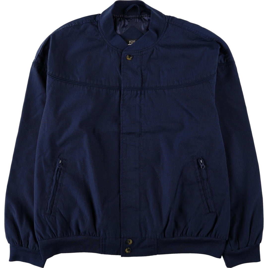 90s~00'S HABAND Derby Jacket Cup Shoulder Jacket Men's XL polyester navy blue type Vintage Second Hand