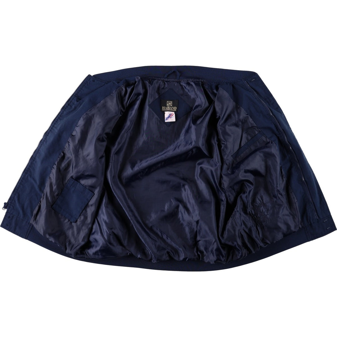 90s~00'S HABAND Derby Jacket Cup Shoulder Jacket Men's XL polyester navy blue type Vintage Second Hand