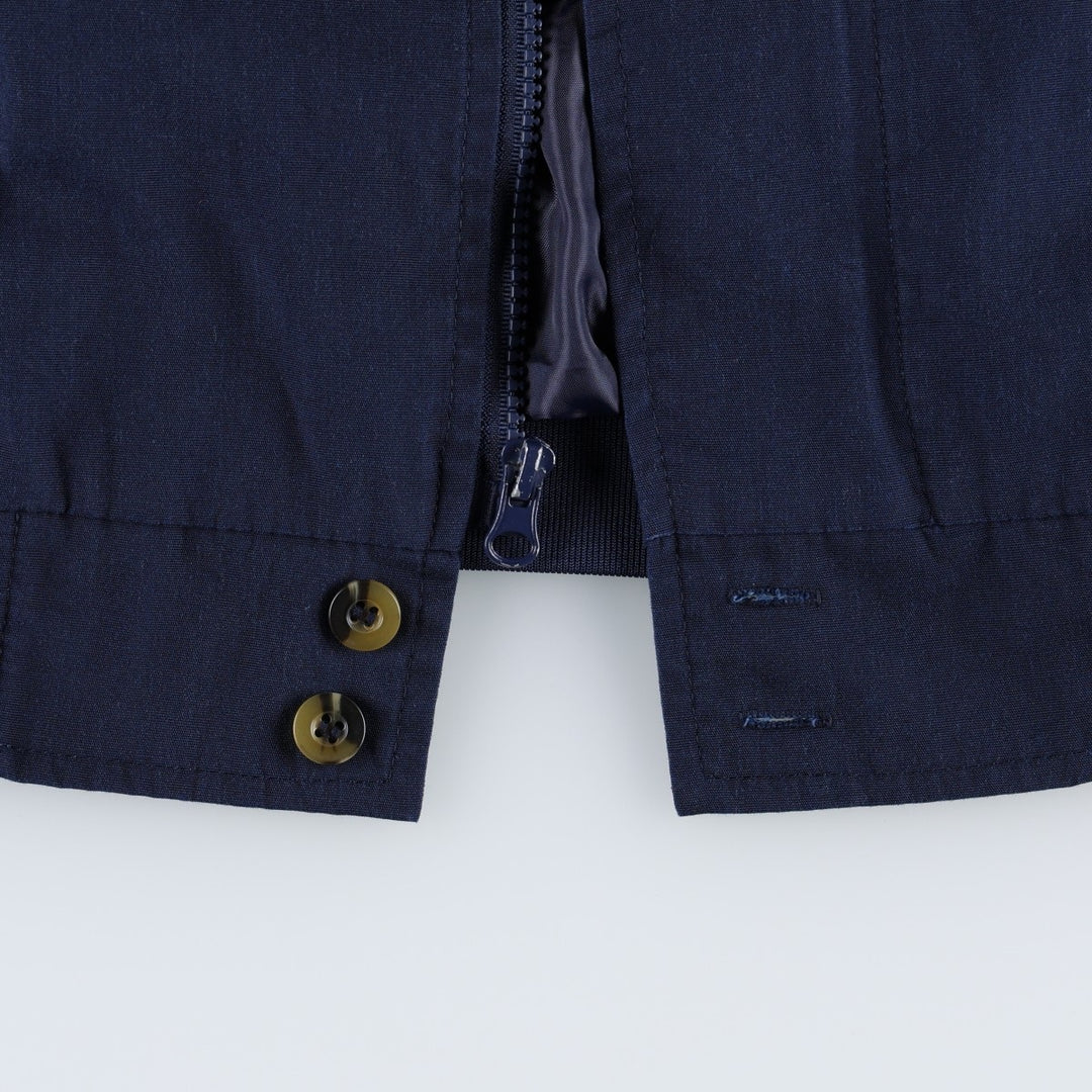 90s~00'S HABAND Derby Jacket Cup Shoulder Jacket Men's XL polyester navy blue type Vintage Second Hand