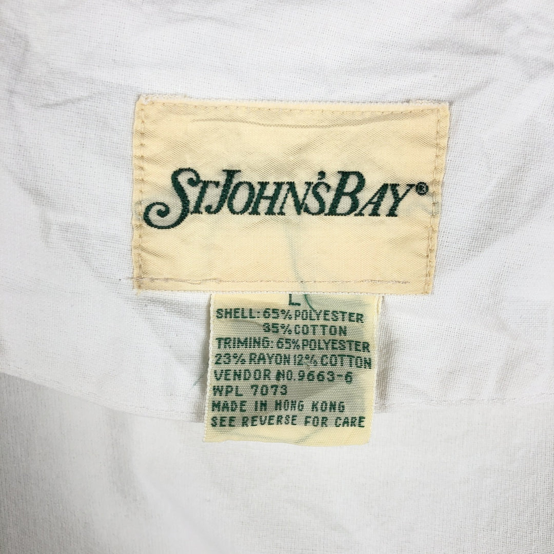 1990'S St. John's Bay jacket, men's size L equivalent, vintage. polyester white type Vintage Second Hand
