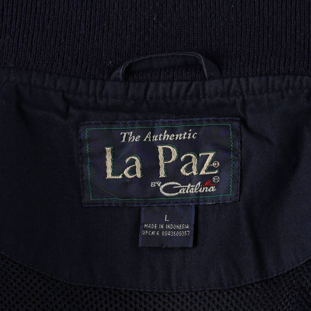 90'S Catalina La Paz Derby Jacket, Cup Shoulder, Men's Size L, Vintage cotton navy blue type Vintage Second Hand