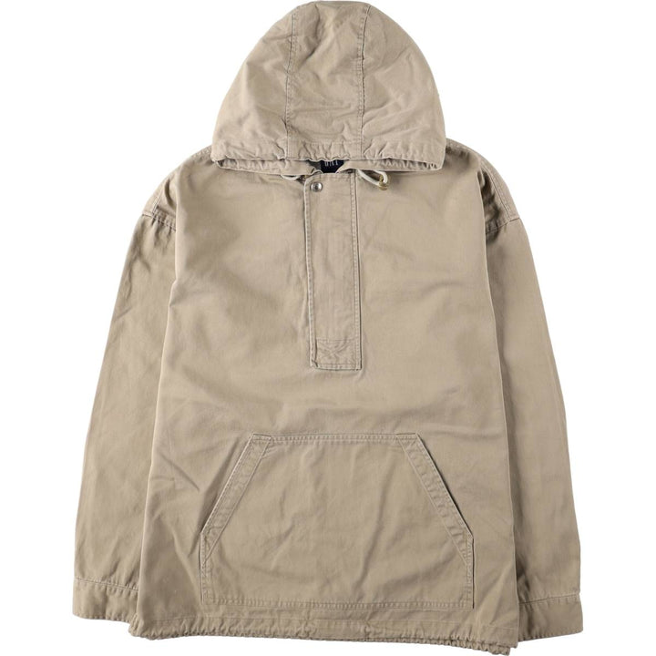 90'S GAP Old Gap Cotton Pullover Anorak Hoodie (Men's Size L) cotton Beige type Vintage Second Hand