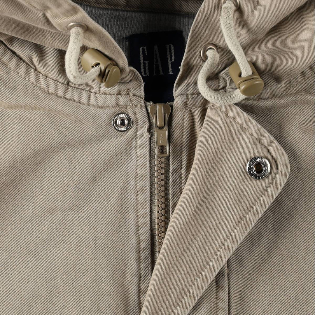90'S GAP Old Gap Cotton Pullover Anorak Hoodie (Men's Size L) cotton Beige type Vintage Second Hand