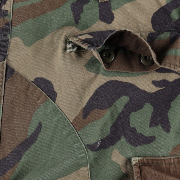1990'S US Military Issue Camouflage Pattern Woodland Camo Military Cargo Pants, Made in USA, Medium-Regular, Vintage, Men's W35 equivalent. Nylon Khaki type Vintage Second Hand