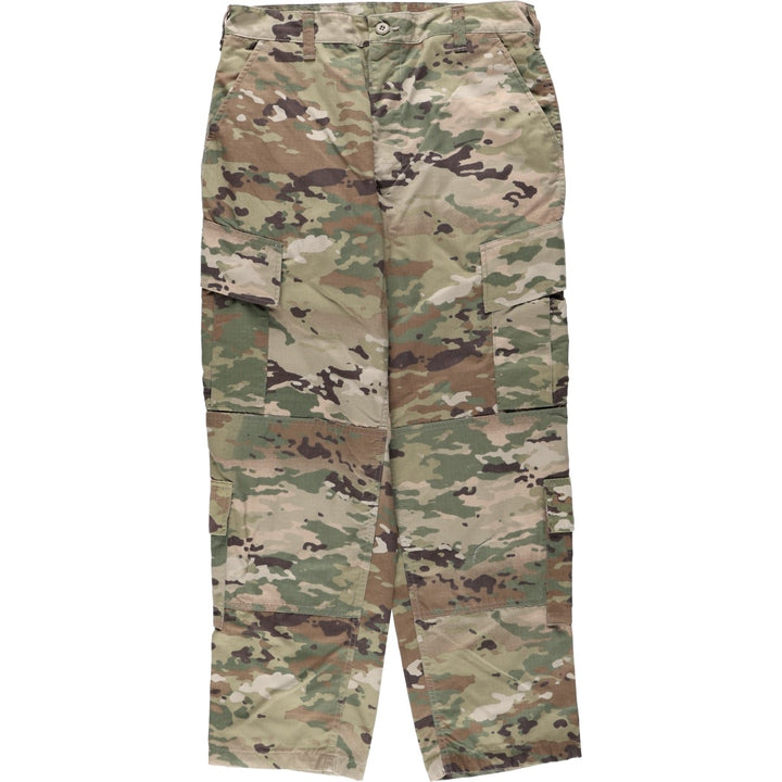 Genuine US military surplus Multicam camouflage pattern ripstop military cargo pants, made in the USA, medium-short size, equivalent to men's W34. Nylon Khaki type Vintage Second Hand