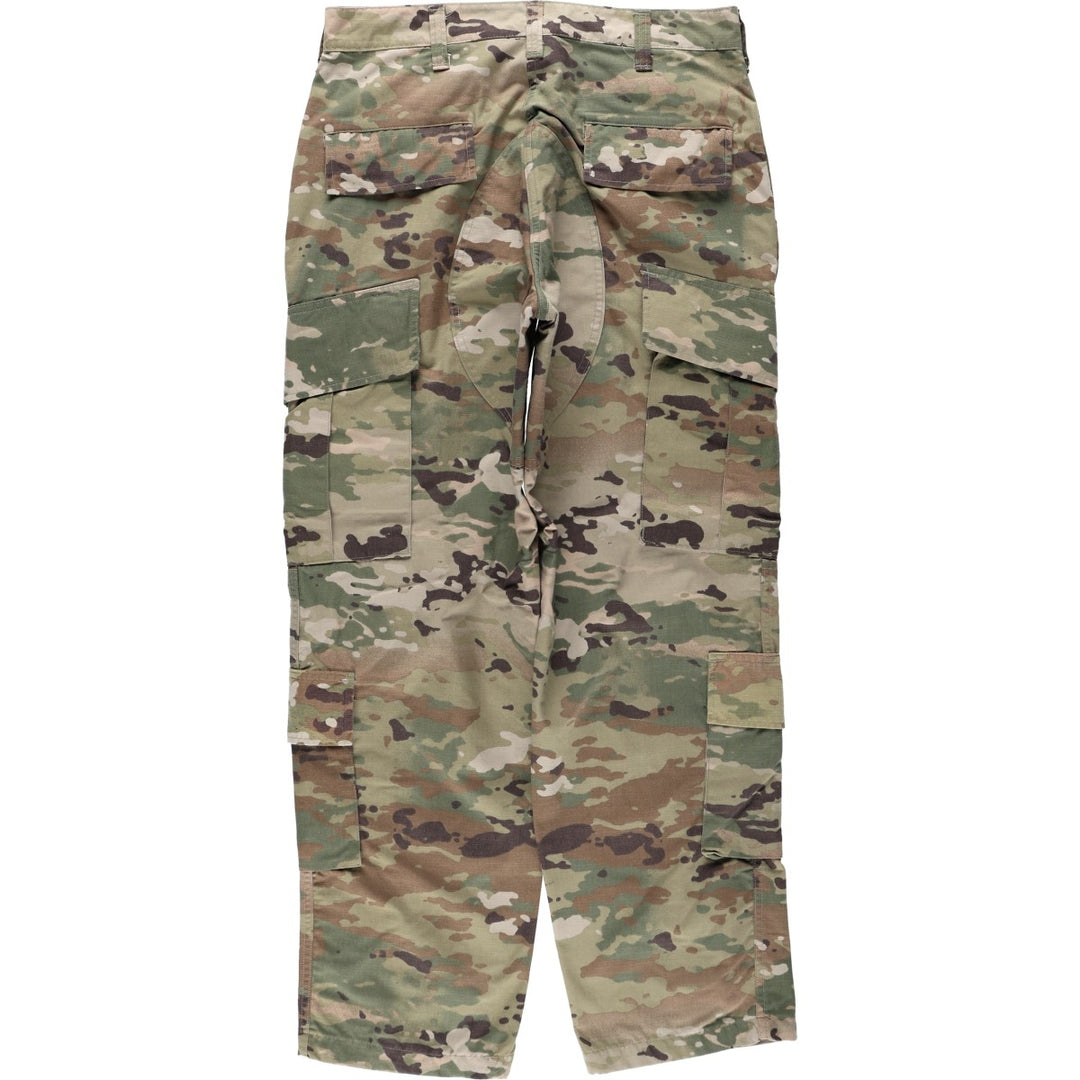 Genuine US military surplus Multicam camouflage pattern ripstop military cargo pants, made in the USA, medium-short size, equivalent to men's W34. Nylon Khaki type Vintage Second Hand