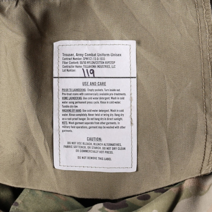 Genuine US military surplus Multicam camouflage pattern ripstop military cargo pants, made in the USA, medium-short size, equivalent to men's W34. Nylon Khaki type Vintage Second Hand