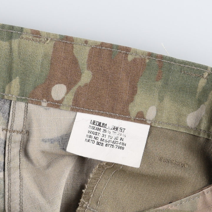 Genuine US military surplus Multicam camouflage pattern ripstop military cargo pants, made in the USA, medium-short size, equivalent to men's W34. Nylon Khaki type Vintage Second Hand