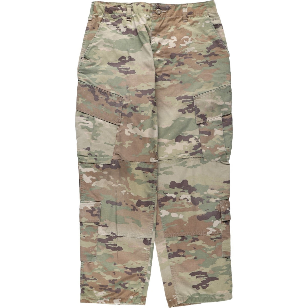 Genuine US military surplus Multicam camouflage pattern ripstop military cargo pants, made in the USA, medium-short size, equivalent to men's W34. Nylon Khaki type Vintage Second Hand