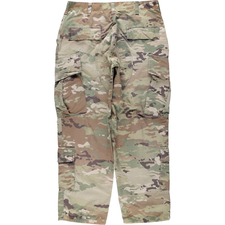 Genuine US military surplus Multicam camouflage pattern ripstop military cargo pants, made in the USA, medium-short size, equivalent to men's W34. Nylon Khaki type Vintage Second Hand