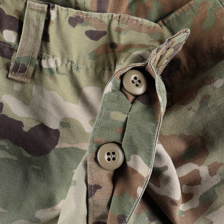 Genuine US military surplus Multicam camouflage pattern ripstop military cargo pants, made in the USA, medium-short size, equivalent to men's W34. Nylon Khaki type Vintage Second Hand