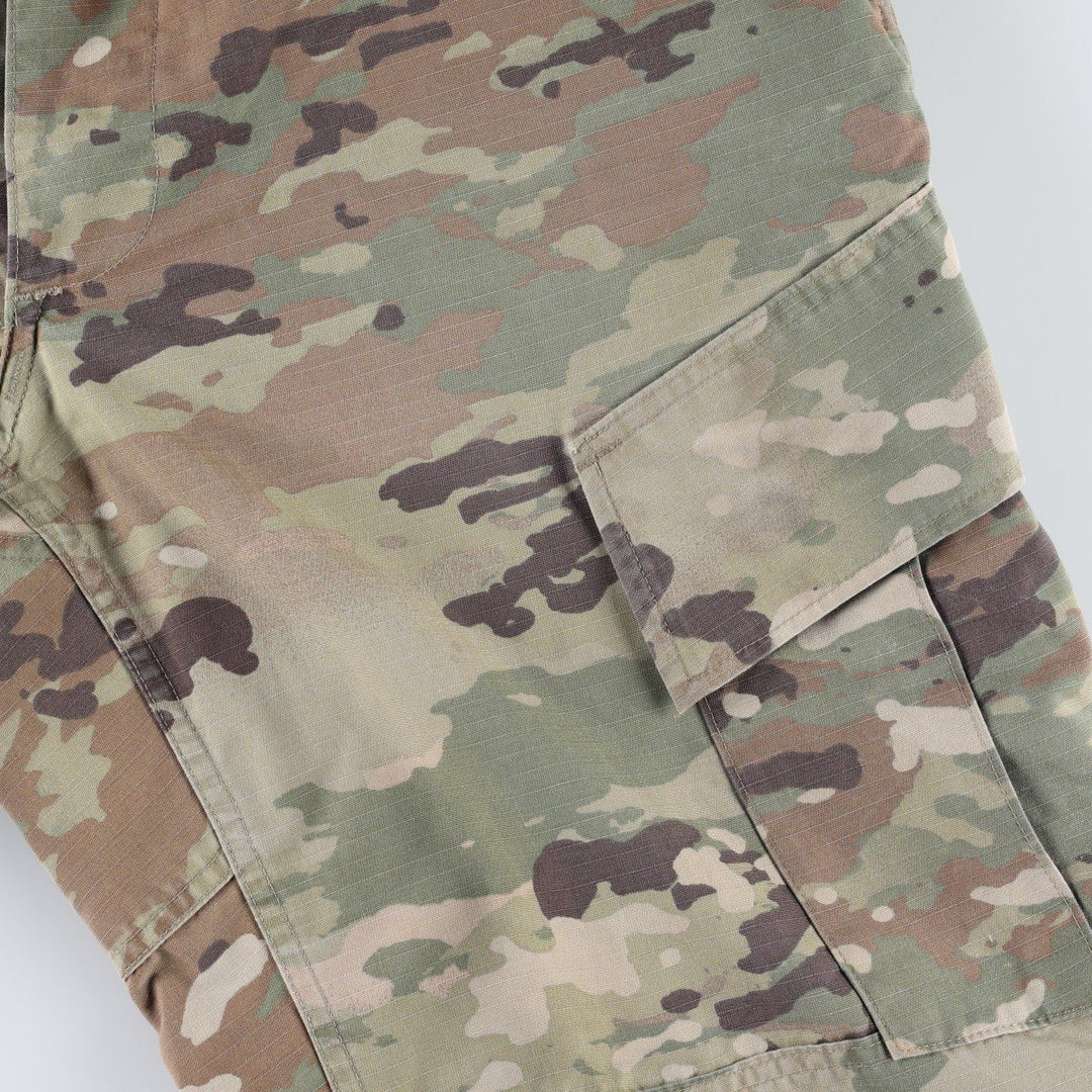 Genuine US military surplus Multicam camouflage pattern ripstop military cargo pants, made in the USA, medium-short size, equivalent to men's W34. Nylon Khaki type Vintage Second Hand