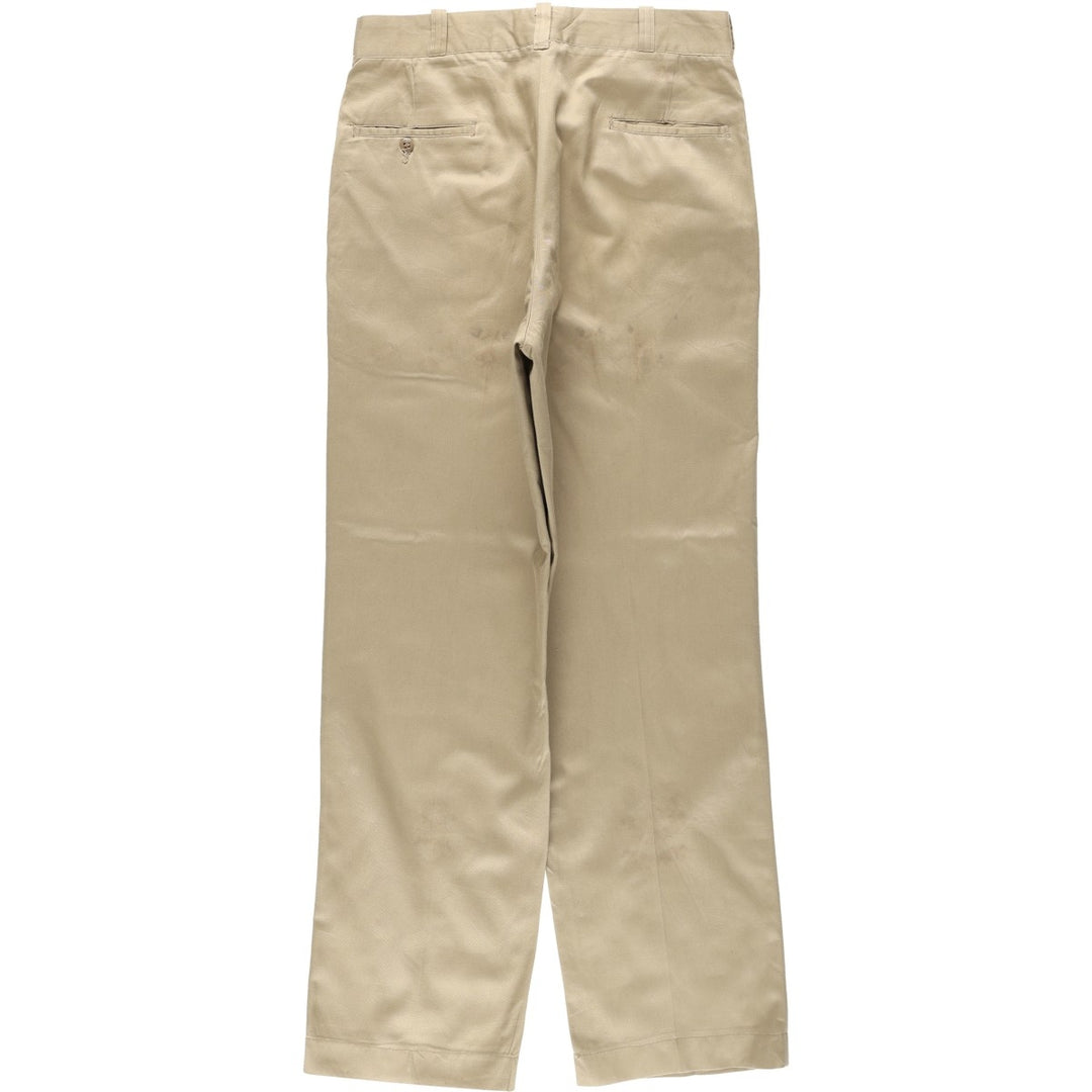 1970'S US Military Issue Dress Pants/Slacks, Made in USA, Size 33x32 (Men's W32 equivalent), Vintage. unclear Khaki type beige Vintage Second Hand
