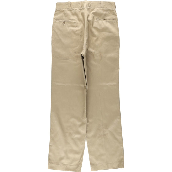 1970'S US Military Issue Dress Pants/Slacks, Made in USA, Size 33x32 (Men's W32 equivalent), Vintage. unclear Khaki type beige Vintage Second Hand