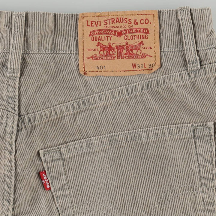 Levi's 401 2146 Euro Model Corduroy Pants, Men's Size W32 (approx.) cotton gray type Vintage Second Hand