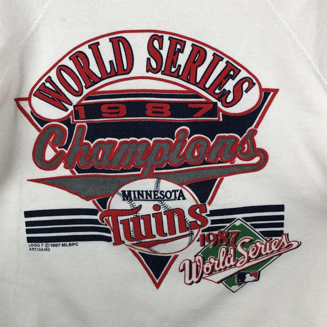 80'S Tultex Minnesota Twins Print Sweatshirt, Made in USA, Women's Size M (approx.), Vintage cotton white type Vintage Second Hand
