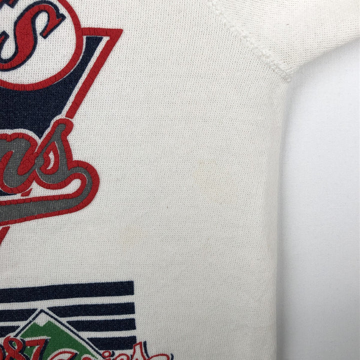 80'S Tultex Minnesota Twins Print Sweatshirt, Made in USA, Women's Size M (approx.), Vintage cotton white type Vintage Second Hand
