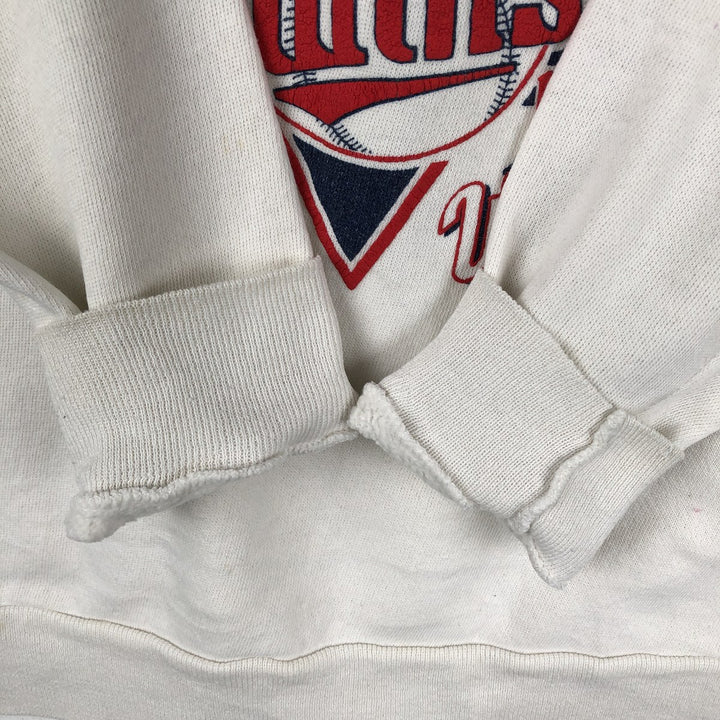 80'S Tultex Minnesota Twins Print Sweatshirt, Made in USA, Women's Size M (approx.), Vintage cotton white type Vintage Second Hand