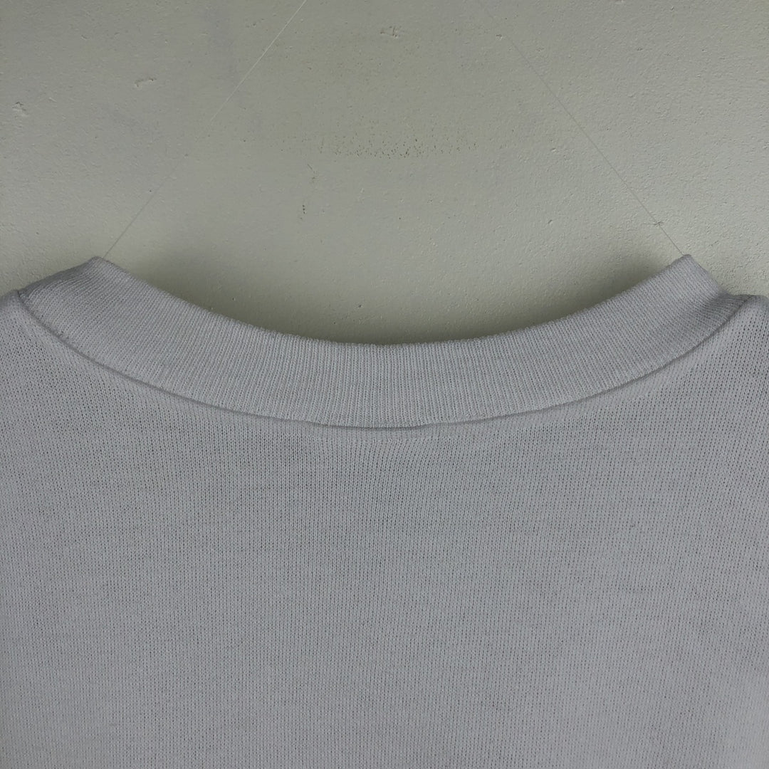 80'S Hanes Mickey Mouse Flag Pattern Character Sweatshirt, Made in USA, Men's XL equivalent, Vintage cotton white type Vintage Second Hand