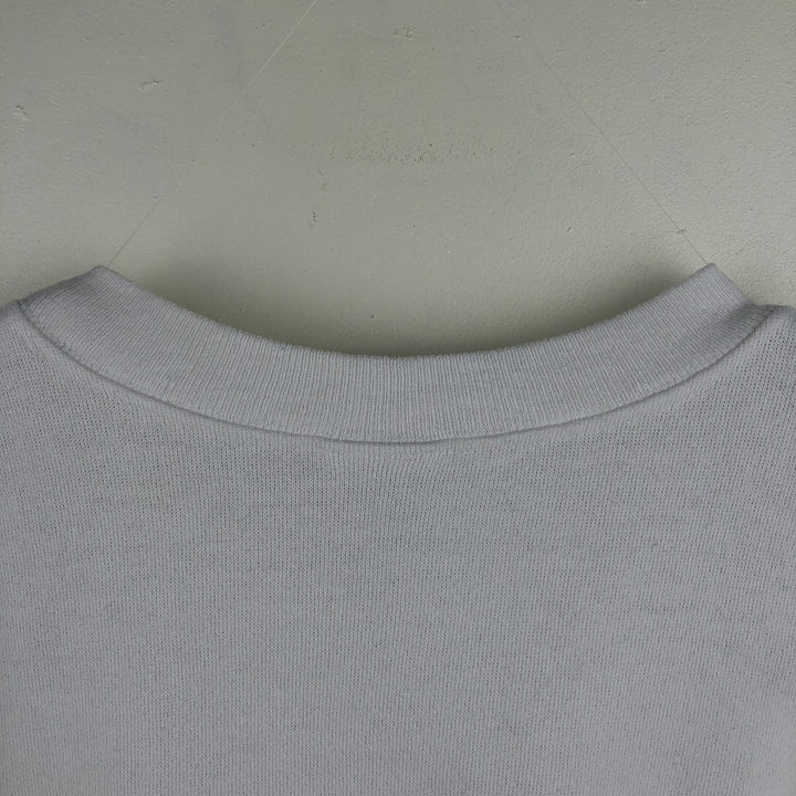 80'S Hanes Mickey Mouse Flag Pattern Character Sweatshirt, Made in USA, Men's XL equivalent, Vintage cotton white type Vintage Second Hand