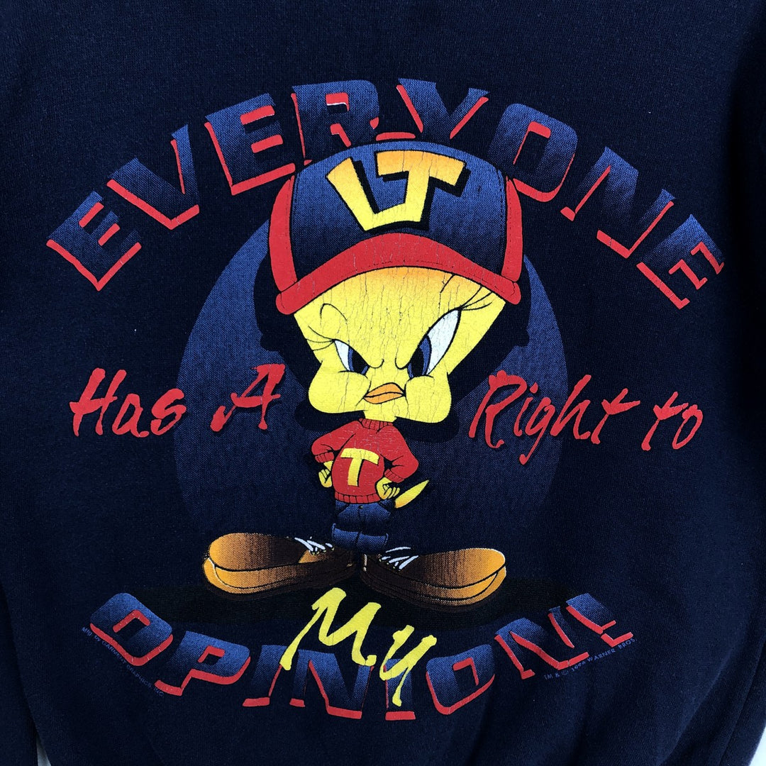 90'S Looney Tunes Tweety character sweatshirt, women's size M equivalent, vintage. unclear navy blue type Vintage Second Hand