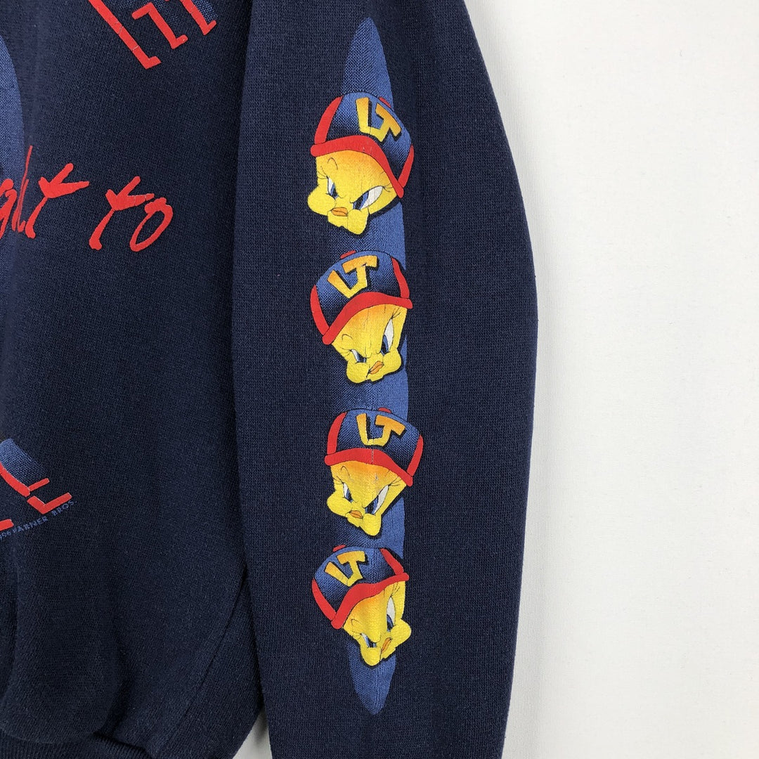 90'S Looney Tunes Tweety character sweatshirt, women's size M equivalent, vintage. unclear navy blue type Vintage Second Hand