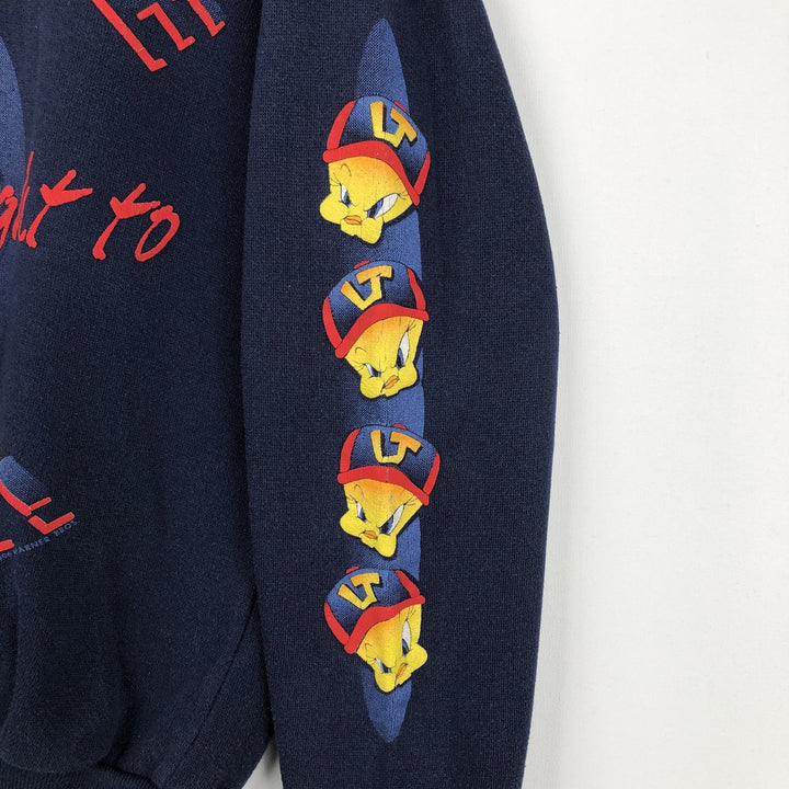90'S Looney Tunes Tweety character sweatshirt, women's size M equivalent, vintage. unclear navy blue type Vintage Second Hand