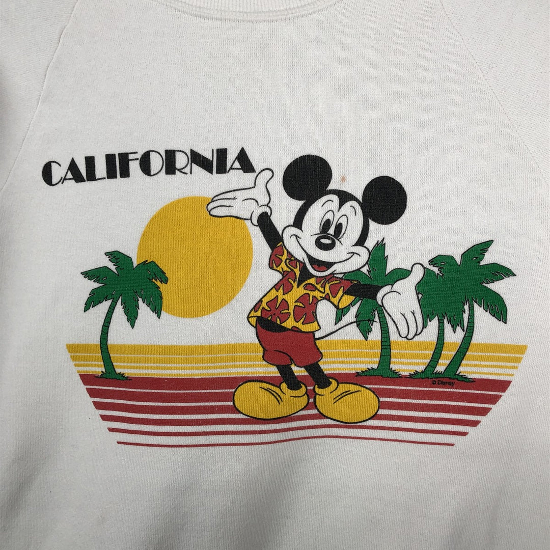 1980'S Disney Mickey Mouse Character Sweatshirt, Made in USA, Women's Size S (Equivalent), Vintage polyester white type Vintage Second Hand