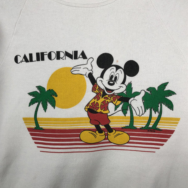 1980'S Disney Mickey Mouse Character Sweatshirt, Made in USA, Women's Size S (Equivalent), Vintage polyester white type Vintage Second Hand