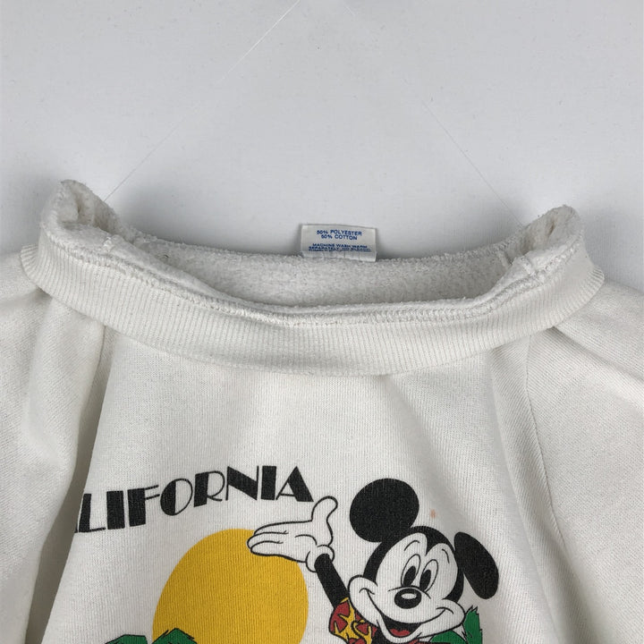1980'S Disney Mickey Mouse Character Sweatshirt, Made in USA, Women's Size S (Equivalent), Vintage polyester white type Vintage Second Hand