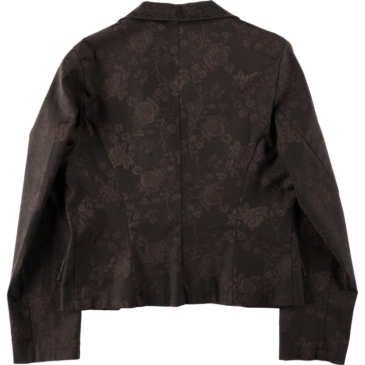 Feero All-over Floral Jacquard Easy Jacket Tailored Jacket Women's Size M unclear bordeaux Vintage Second Hand