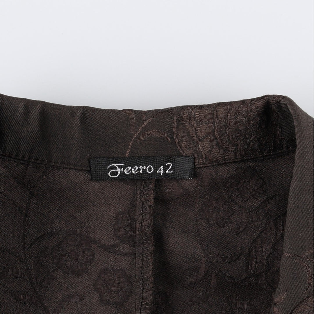 Feero All-over Floral Jacquard Easy Jacket Tailored Jacket Women's Size M unclear bordeaux Vintage Second Hand