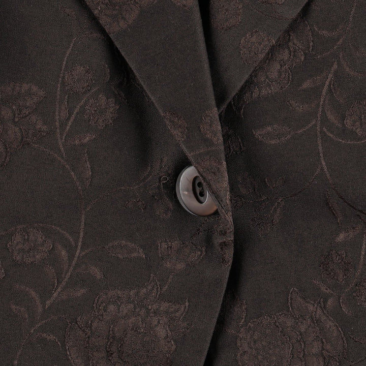 Feero All-over Floral Jacquard Easy Jacket Tailored Jacket Women's Size M unclear bordeaux Vintage Second Hand