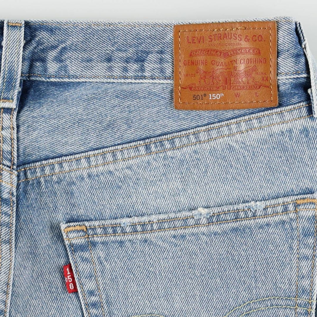 Levi's 501 R '90'S Patchwork Straight Denim Pants, Women's XL (equivalent to W31) cotton blue type Vintage Second Hand