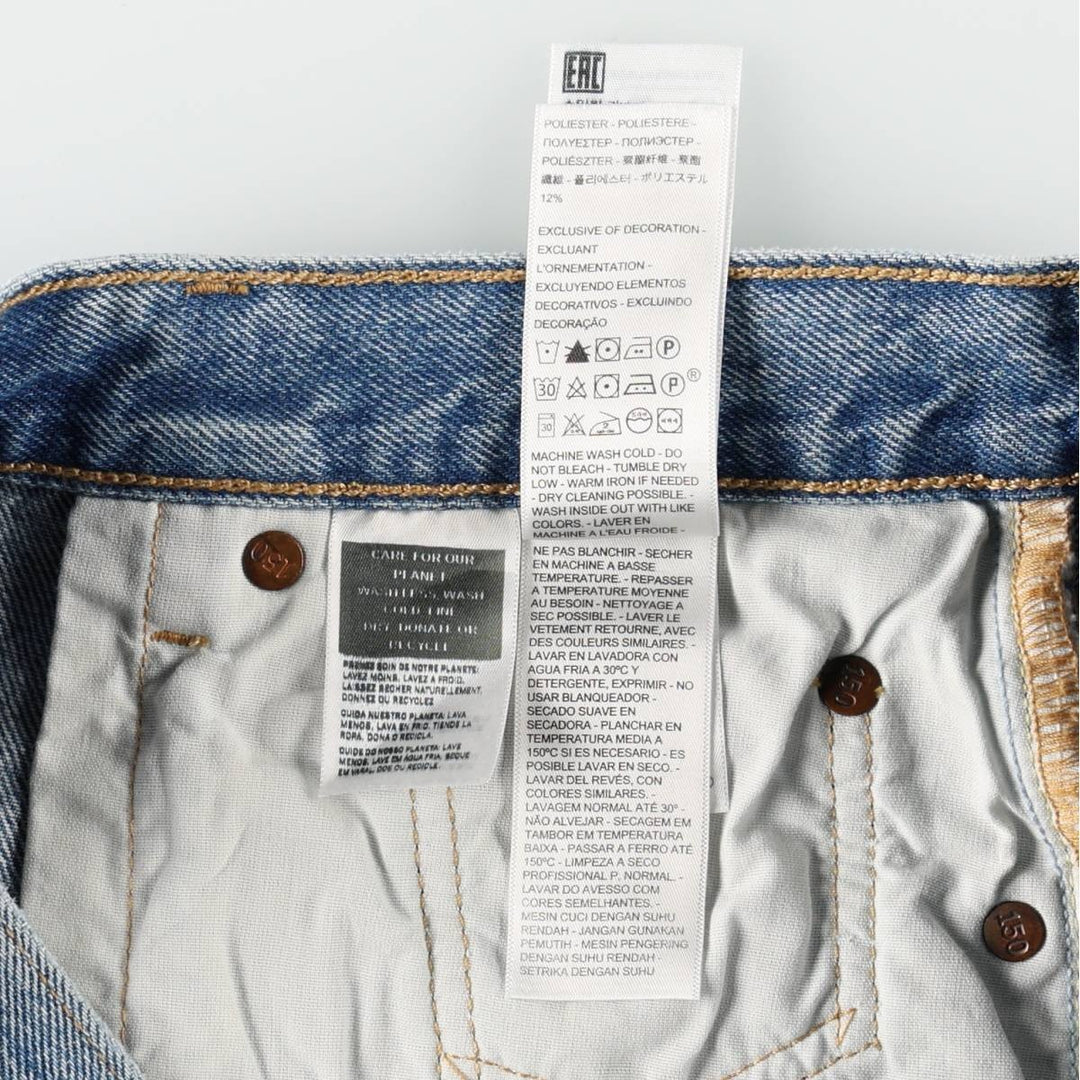Levi's 501 R '90'S Patchwork Straight Denim Pants, Women's XL (equivalent to W31) cotton blue type Vintage Second Hand