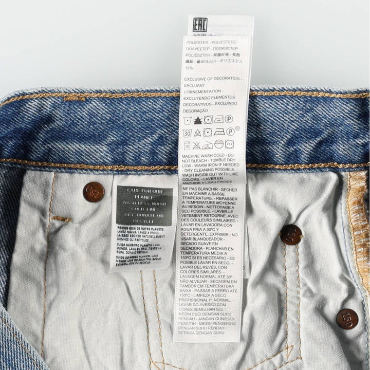 Levi's 501 R '90'S Patchwork Straight Denim Pants, Women's XL (equivalent to W31) cotton blue type Vintage Second Hand