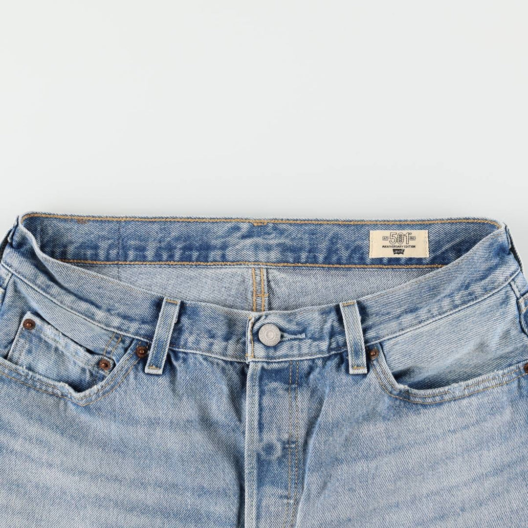 Levi's 501 R '90'S Patchwork Straight Denim Pants, Women's XL (equivalent to W31) cotton blue type Vintage Second Hand
