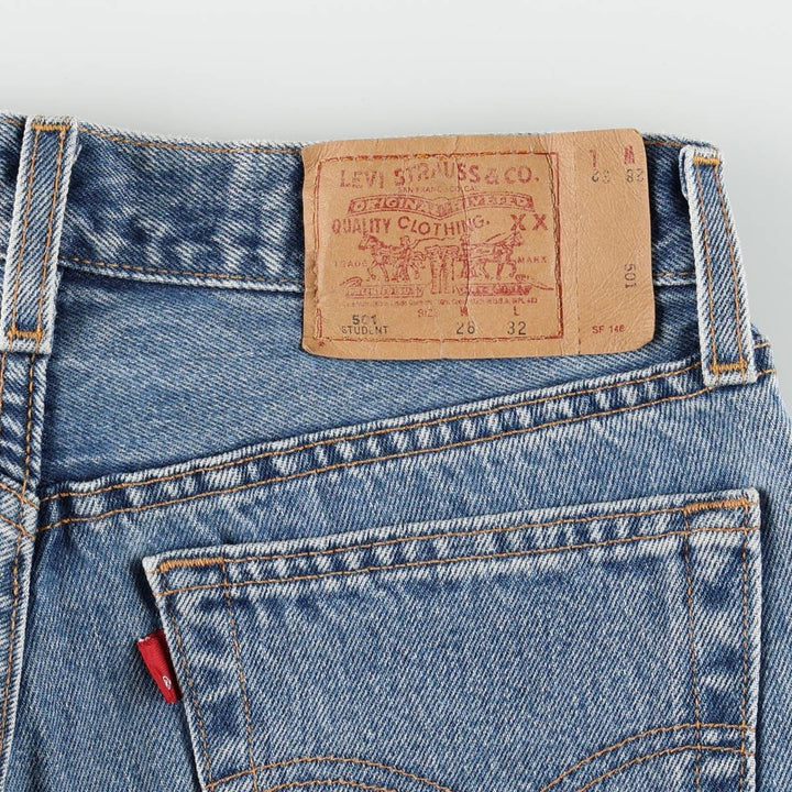 2000'S Levi's 701-0193 STUDENT Straight Denim Pants, Made in USA, Women's Size L (W27 equivalent) cotton blue type Vintage Second Hand