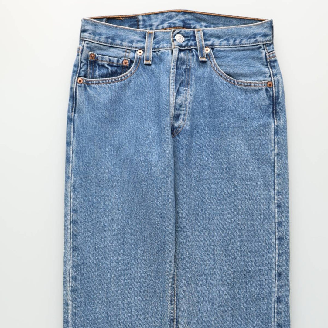 2000'S Levi's 701-0193 STUDENT Straight Denim Pants, Made in USA, Women's Size L (W27 equivalent) cotton blue type Vintage Second Hand