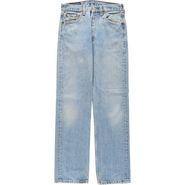 1990'S Levi's 501-0114 Straight Denim Pants, Made in USA, Women's Size L (equivalent to W28), Vintage cotton blue type Vintage Second Hand