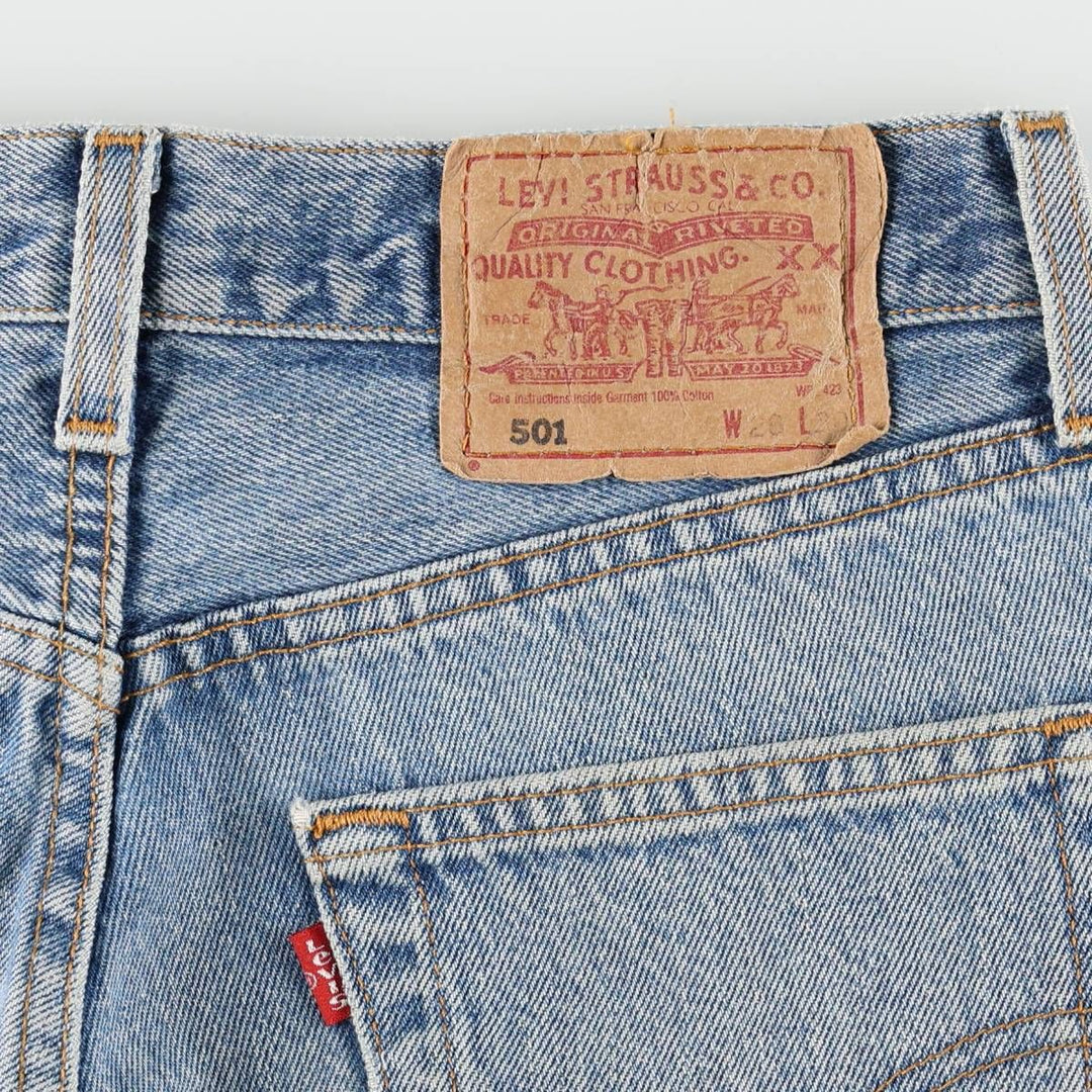 1990'S Levi's 501-0114 Straight Denim Pants, Made in USA, Women's Size L (equivalent to W28), Vintage cotton blue type Vintage Second Hand