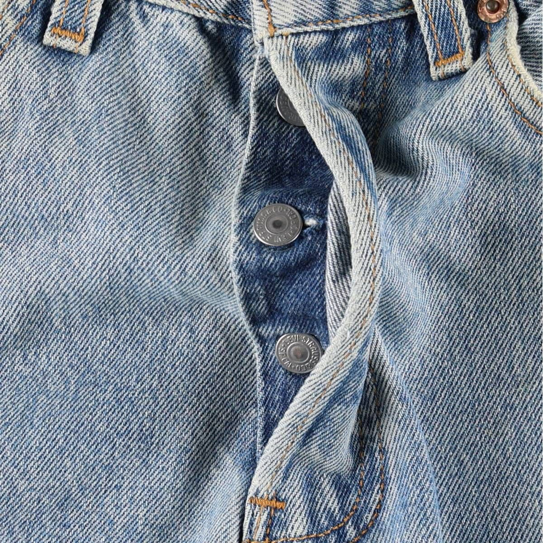 1990'S Levi's 501-0114 Straight Denim Pants, Made in USA, Women's Size L (equivalent to W28), Vintage cotton blue type Vintage Second Hand