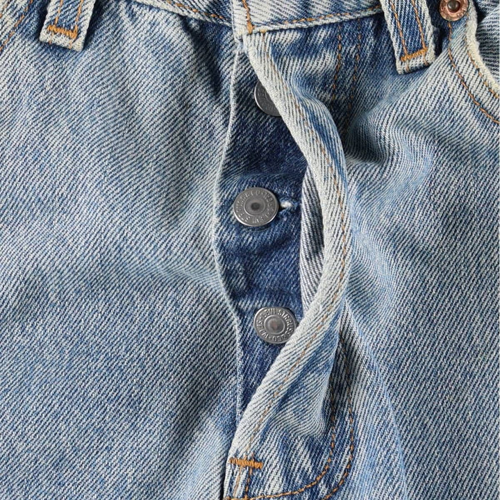 1990'S Levi's 501-0114 Straight Denim Pants, Made in USA, Women's Size L (equivalent to W28), Vintage cotton blue type Vintage Second Hand
