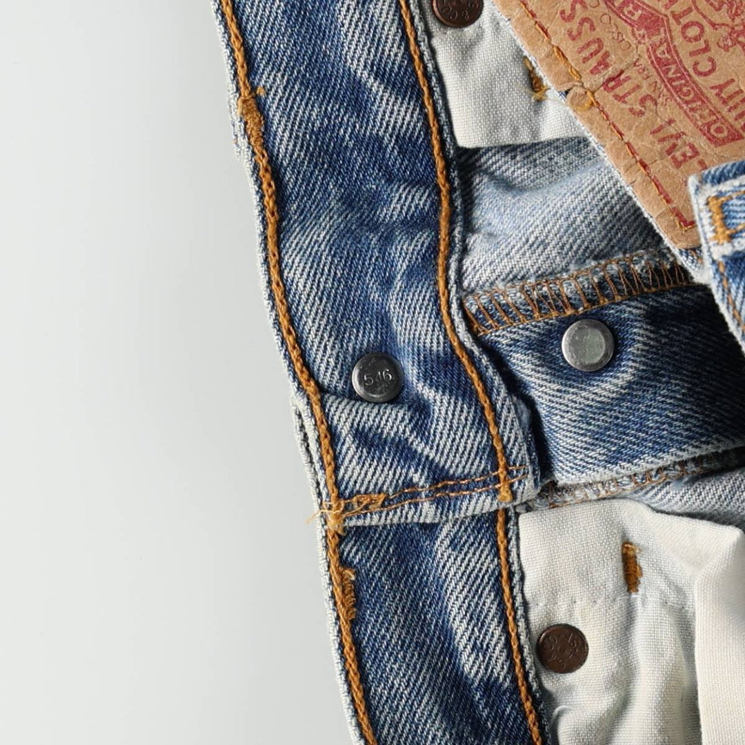 1990'S Levi's 501-0114 Straight Denim Pants, Made in USA, Women's Size L (equivalent to W28), Vintage cotton blue type Vintage Second Hand