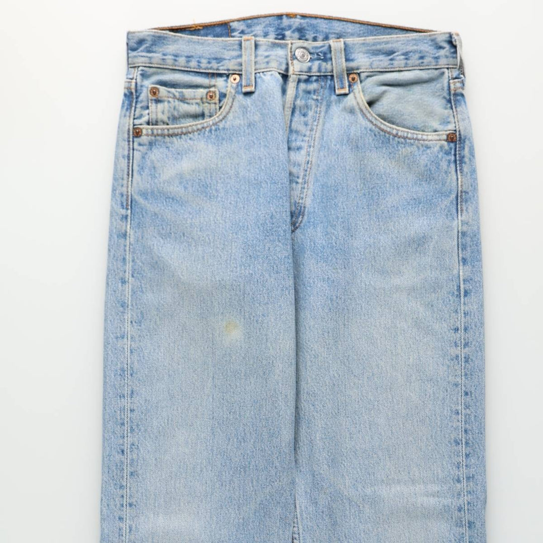 1990'S Levi's 501-0114 Straight Denim Pants, Made in USA, Women's Size L (equivalent to W28), Vintage cotton blue type Vintage Second Hand
