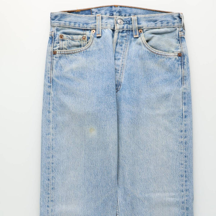1990'S Levi's 501-0114 Straight Denim Pants, Made in USA, Women's Size L (equivalent to W28), Vintage cotton blue type Vintage Second Hand